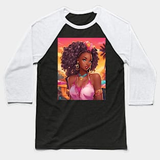 Beautiful Black African American Woman Baseball T-Shirt